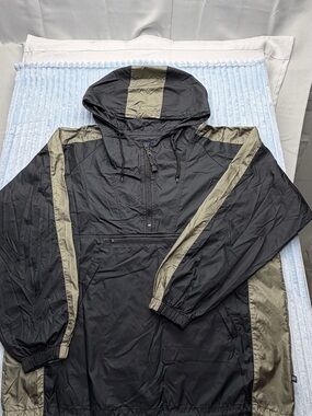 GAP Black and Olive Hooded Windbreaker Pullover